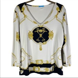 🗽❤️J McLaughlin Catalina Top Black & Gold Chain